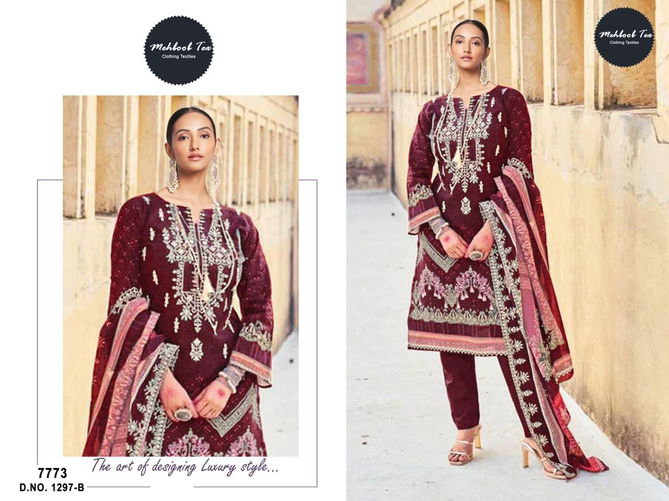 1297 A To C By Mehbbob Tex Cotton Embroidery Pakistani Suits Wholesale Suppliers In India